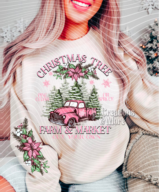 CHRISTMAS TREES PINK WITH SLEEVE