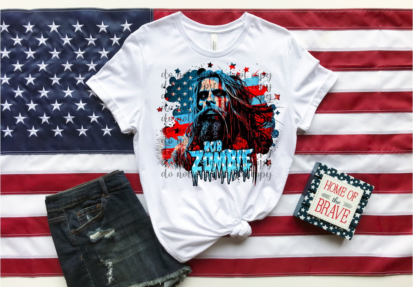 ROB ZOMBIE RED WHITE BLUE
