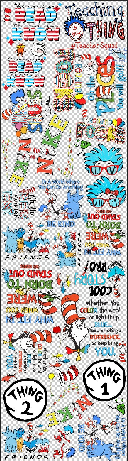 Dr Seuss Premade gang sheet 22X80