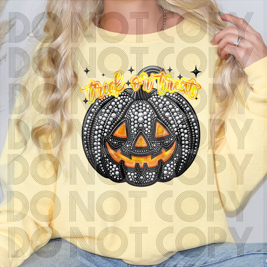 trick or treat black pumpkin