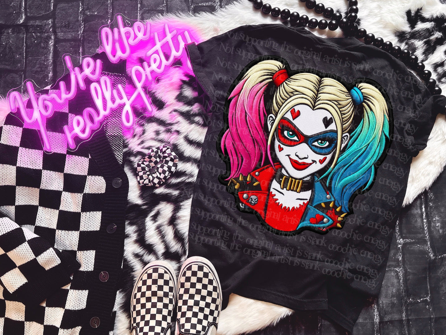 Faux embroidery harley Quinn