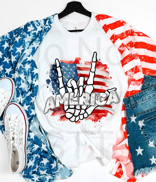 America - Skeleton Hand/Flag