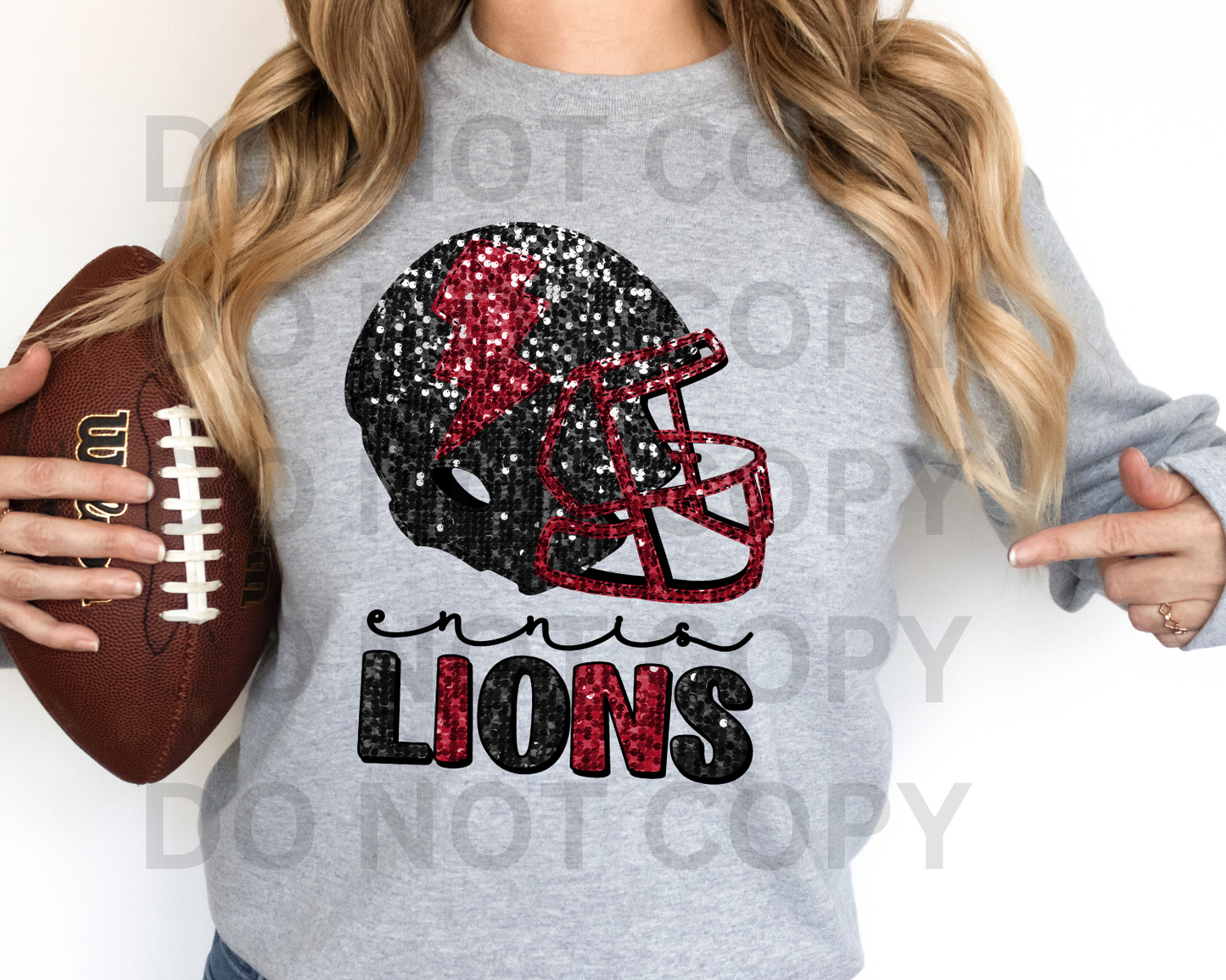 lions sequin helment