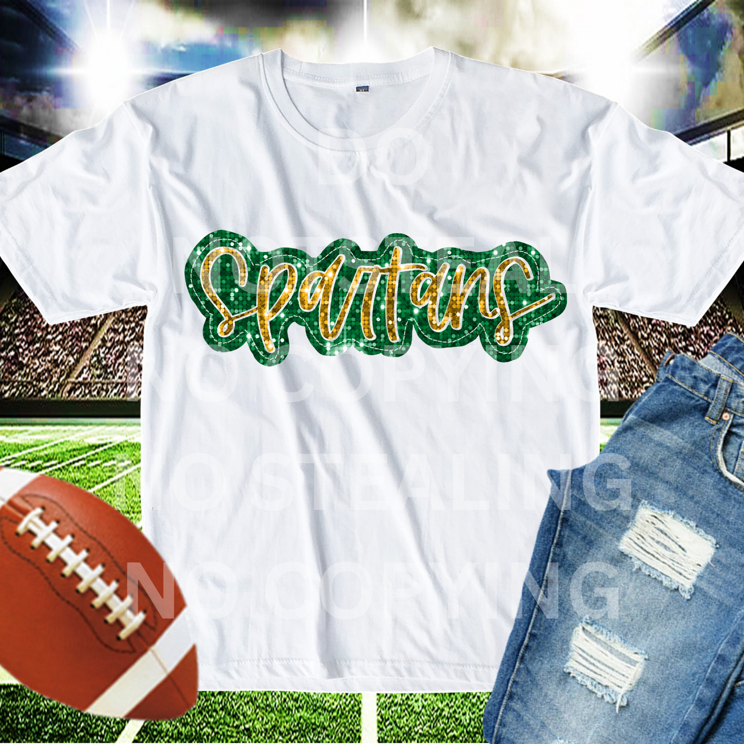 Spartans faux sequin