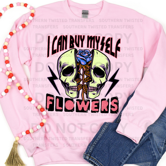 I Can Buy Myself Flowers Skull - Pink
