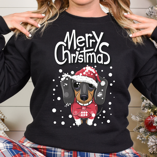 merry Christmas dachshund